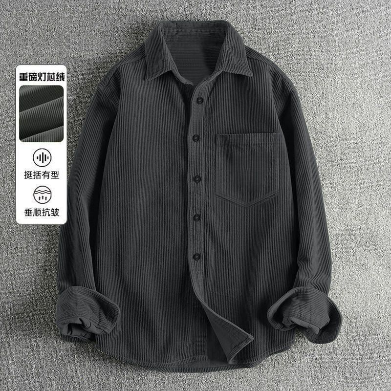 Autumn Men's Corduroy Long Sle - Corduroy Button Up Shirt Men ulasan dan harga