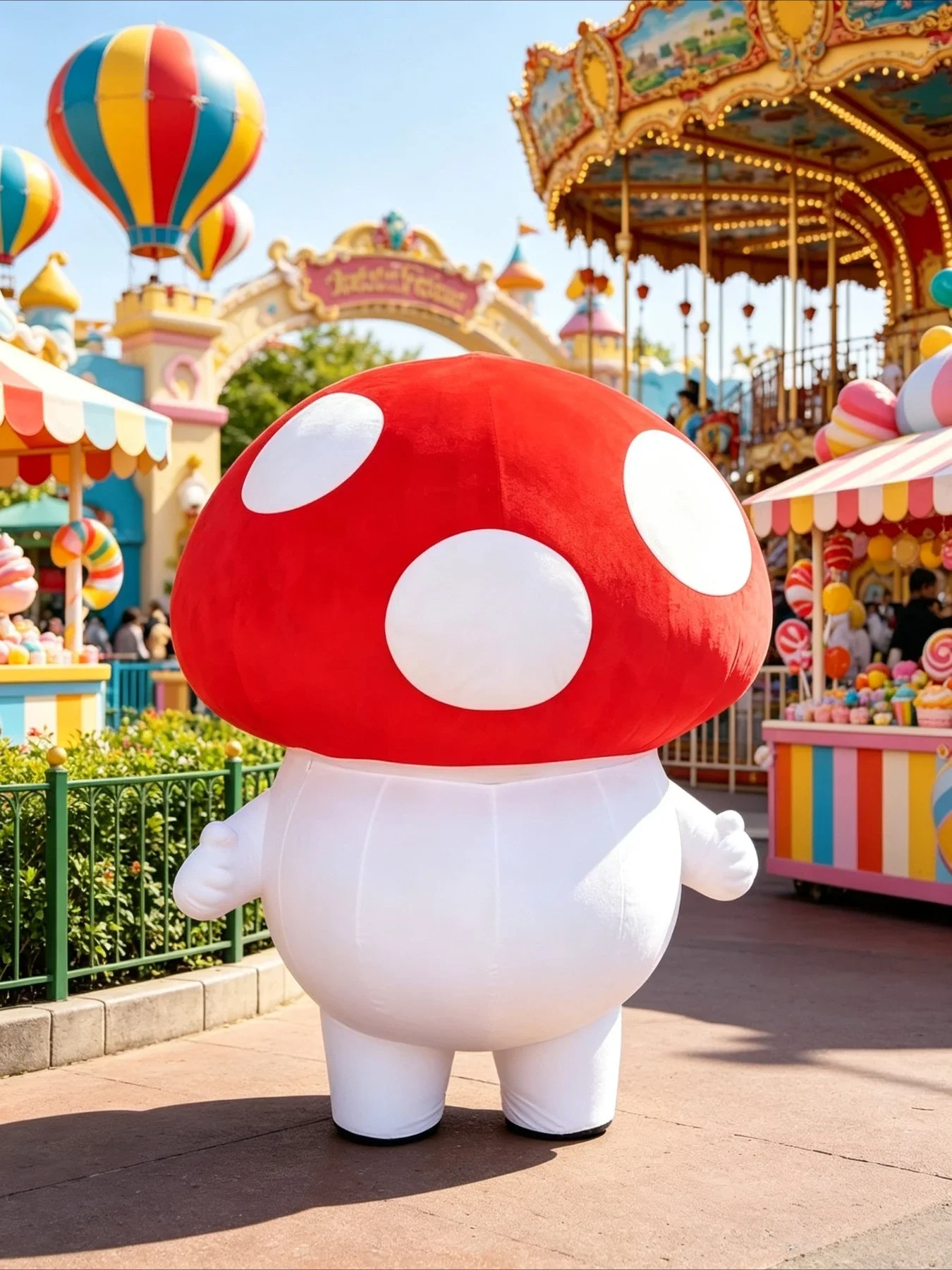 Cute Mushroom Inflatable Masco - Suits ulasan dan harga