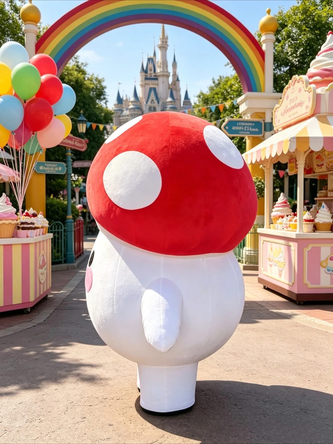 Cute Mushroom Inflatable Masco - Suits ulasan dan harga