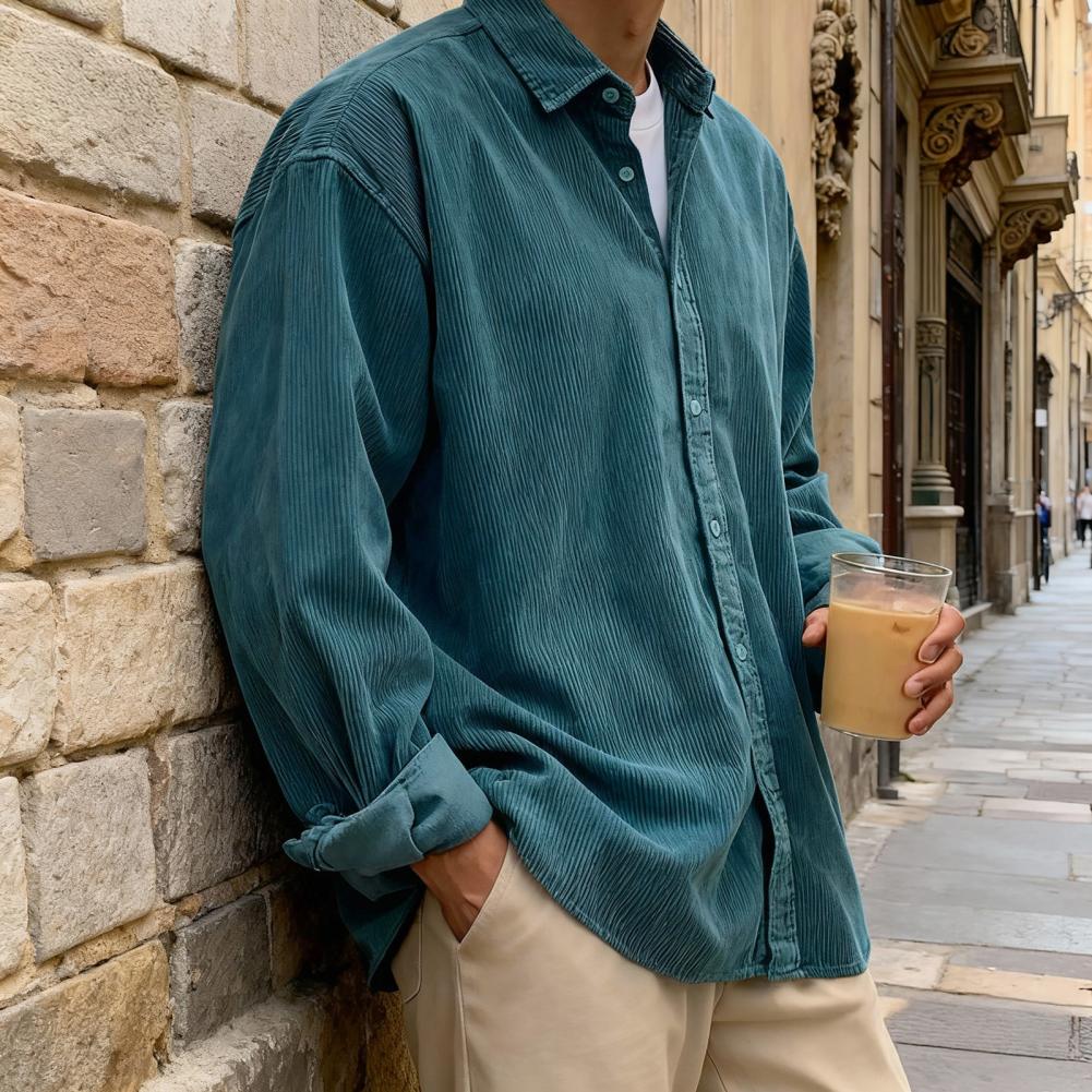 New Men's Corduroy Shirt Relax - Corduroy Button Up Shirt Men ulasan dan harga