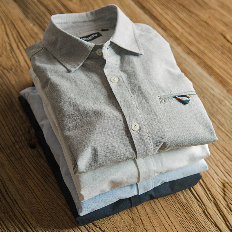 Oxford Retro Shirt Japanese Bu - Oxford Cotton Casual Shirt Business ulasan dan harga